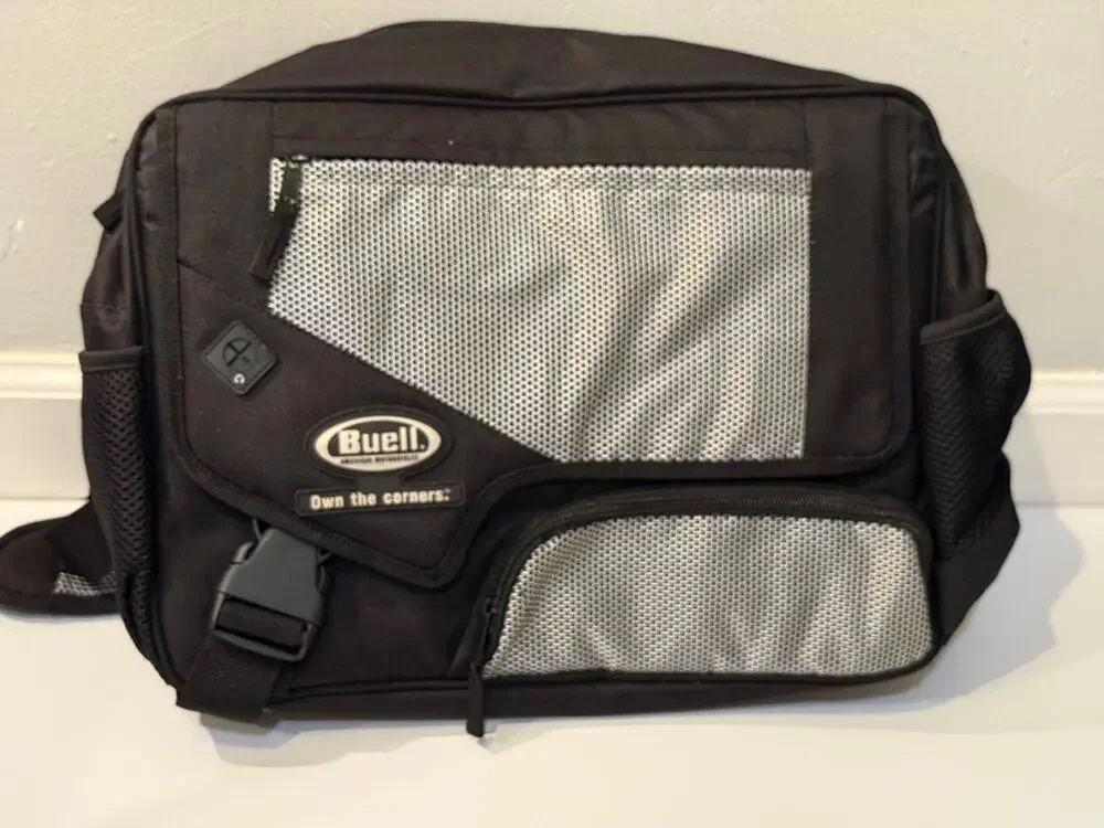 🏍️ Buell American Motorcycles Messenger Laptop Shoulder Bag Black Gray